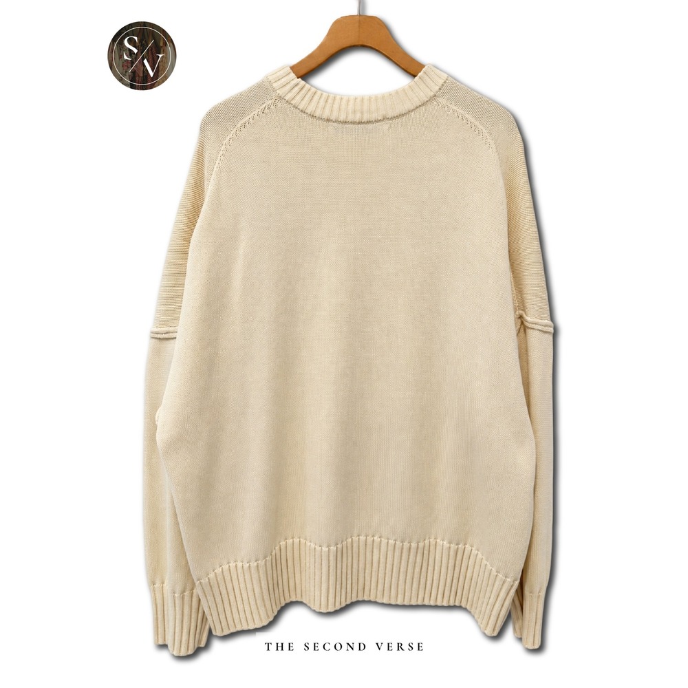 Primark Womens Large Cream Oversized Crewneck Sweater Minimalist Slouchy - Picture 2 of 9